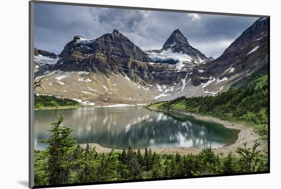 Mount Assiniboine and glacier above a beautiful reflection, Alberta, Canada.-Howie Garber-Mounted Photographic Print