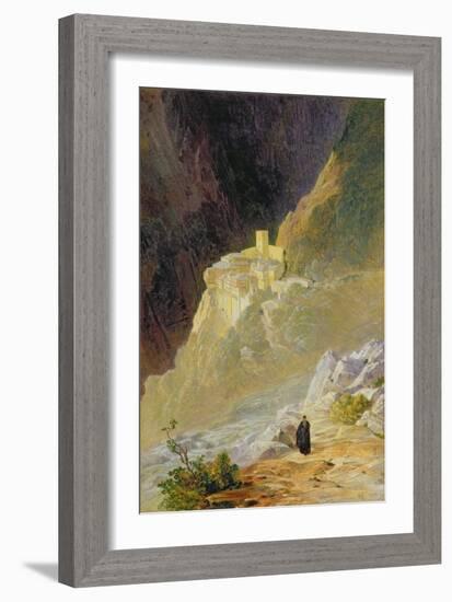 Mount Athos, the Monastery of St. Paul, 1858-Edward Lear-Framed Giclee Print