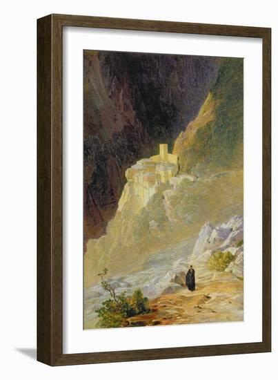 Mount Athos, the Monastery of St. Paul, 1858-Edward Lear-Framed Giclee Print