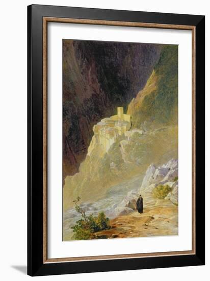 Mount Athos, the Monastery of St. Paul, 1858-Edward Lear-Framed Giclee Print