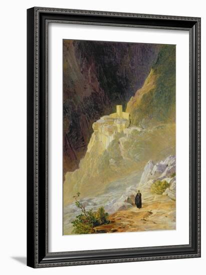 Mount Athos, the Monastery of St. Paul, 1858-Edward Lear-Framed Giclee Print