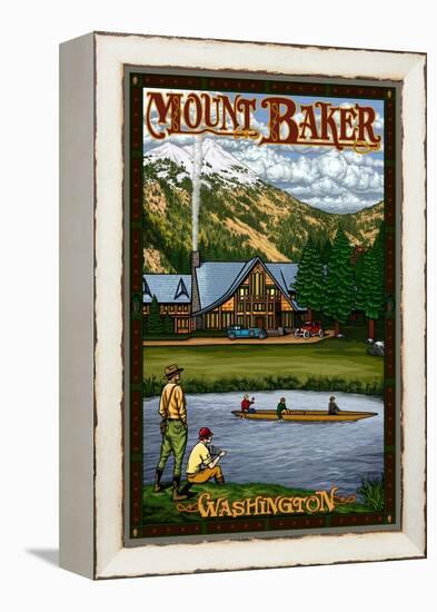 Mount Baker Lodge, Washington-Lantern Press-Framed Stretched Canvas