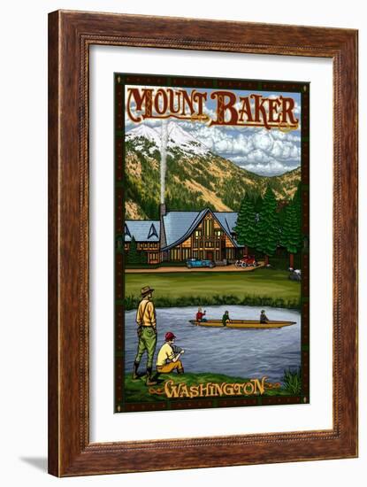 Mount Baker Lodge, Washington-Lantern Press-Framed Art Print