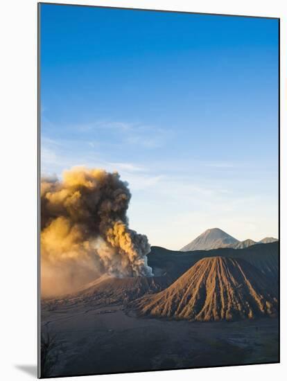 Mount Bromo Volcano Erupting at Sunrise, Sending Volcanic Ash High into Sky, East Java, Indonesia-Matthew Williams-Ellis-Mounted Photographic Print