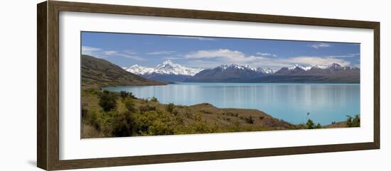 Mount Cook and Lake Pukaki, Mount Cook National Park, Canterbury Region-Stuart Black-Framed Photographic Print