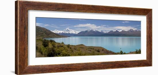 Mount Cook and Lake Pukaki, Mount Cook National Park, Canterbury Region-Stuart Black-Framed Photographic Print