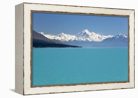 Mount Cook and Lake Pukaki, Mount Cook National Park, Canterbury Region-Stuart Black-Framed Premier Image Canvas