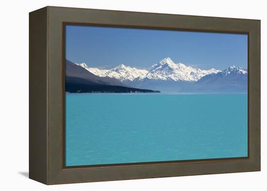 Mount Cook and Lake Pukaki, Mount Cook National Park, Canterbury Region-Stuart Black-Framed Premier Image Canvas