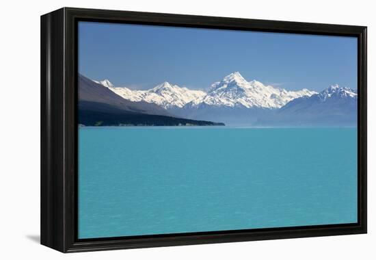 Mount Cook and Lake Pukaki, Mount Cook National Park, Canterbury Region-Stuart Black-Framed Premier Image Canvas