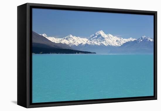 Mount Cook and Lake Pukaki, Mount Cook National Park, Canterbury Region-Stuart Black-Framed Premier Image Canvas