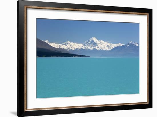 Mount Cook and Lake Pukaki, Mount Cook National Park, Canterbury Region-Stuart Black-Framed Photographic Print