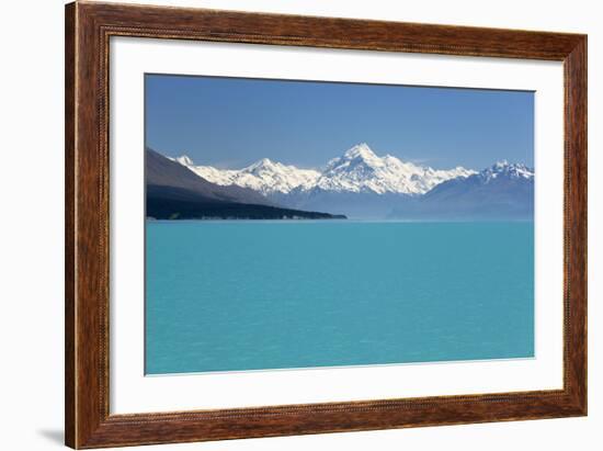 Mount Cook and Lake Pukaki, Mount Cook National Park, Canterbury Region-Stuart Black-Framed Photographic Print