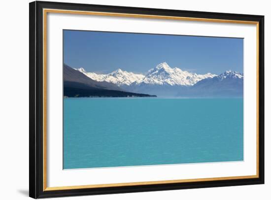 Mount Cook and Lake Pukaki, Mount Cook National Park, Canterbury Region-Stuart Black-Framed Photographic Print