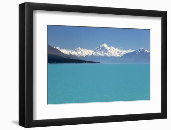 Mount Cook and Lake Pukaki, Mount Cook National Park, Canterbury Region-Stuart Black-Framed Photographic Print