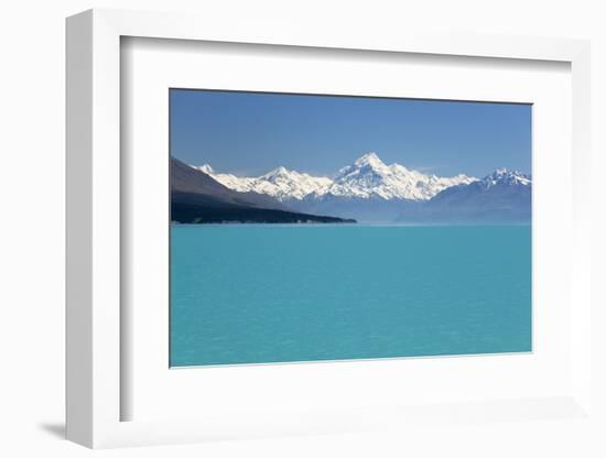 Mount Cook and Lake Pukaki, Mount Cook National Park, Canterbury Region-Stuart Black-Framed Photographic Print