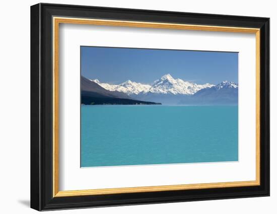 Mount Cook and Lake Pukaki, Mount Cook National Park, Canterbury Region-Stuart Black-Framed Photographic Print