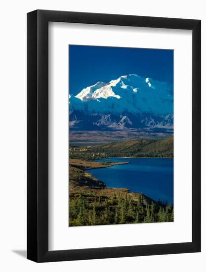 Mount Denali, previously known as McKinley from Wonder Lake, Denali National Park, Alaska-null-Framed Photographic Print