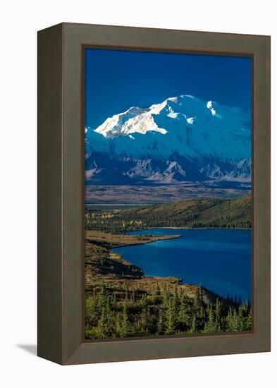 Mount Denali, previously known as McKinley from Wonder Lake, Denali National Park, Alaska-null-Framed Premier Image Canvas