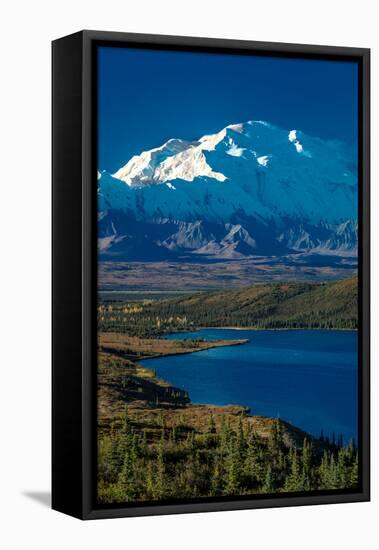 Mount Denali, previously known as McKinley from Wonder Lake, Denali National Park, Alaska-null-Framed Premier Image Canvas