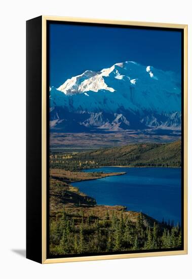 Mount Denali, previously known as McKinley from Wonder Lake, Denali National Park, Alaska-null-Framed Premier Image Canvas