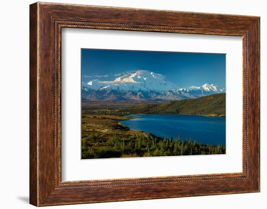 Mount Denali, previously known as McKinley from Wonder Lake, Denali National Park, Alaska-null-Framed Photographic Print