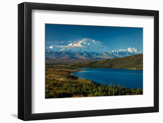 Mount Denali, previously known as McKinley from Wonder Lake, Denali National Park, Alaska-null-Framed Photographic Print