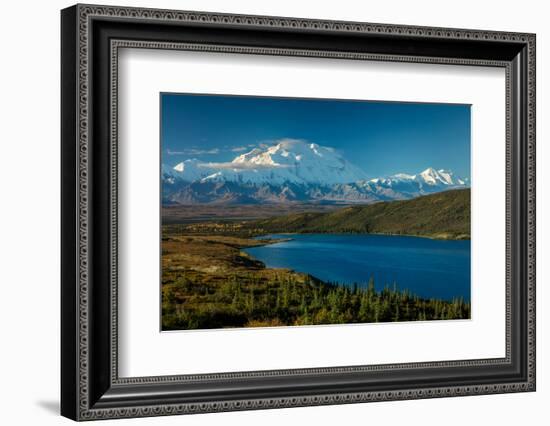 Mount Denali, previously known as McKinley from Wonder Lake, Denali National Park, Alaska-null-Framed Photographic Print