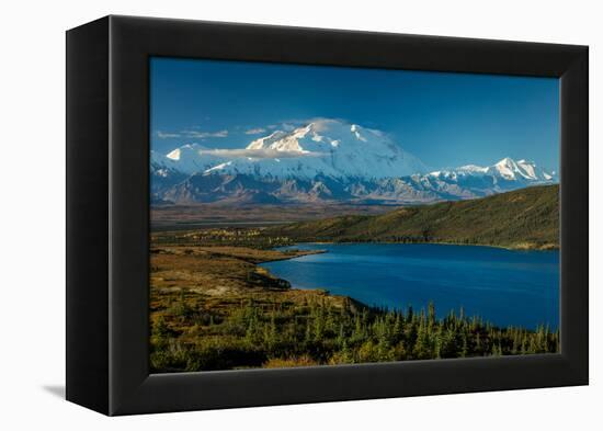 Mount Denali, previously known as McKinley from Wonder Lake, Denali National Park, Alaska-null-Framed Premier Image Canvas