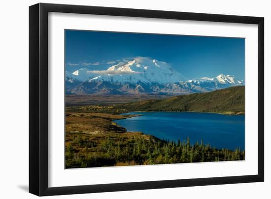 Mount Denali, previously known as McKinley from Wonder Lake, Denali National Park, Alaska-null-Framed Photographic Print