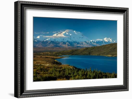 Mount Denali, previously known as McKinley from Wonder Lake, Denali National Park, Alaska-null-Framed Photographic Print