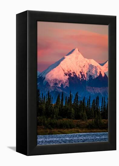 Mount Denali, previously known as McKinley from Wonder Lake, Denali National Park, Alaska-null-Framed Premier Image Canvas