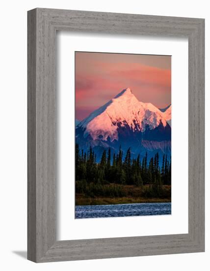 Mount Denali, previously known as McKinley from Wonder Lake, Denali National Park, Alaska-null-Framed Photographic Print