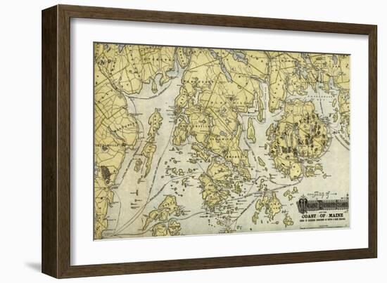 Mount Desert Island and Coast of Maine - Panoramic Map-Lantern Press-Framed Art Print