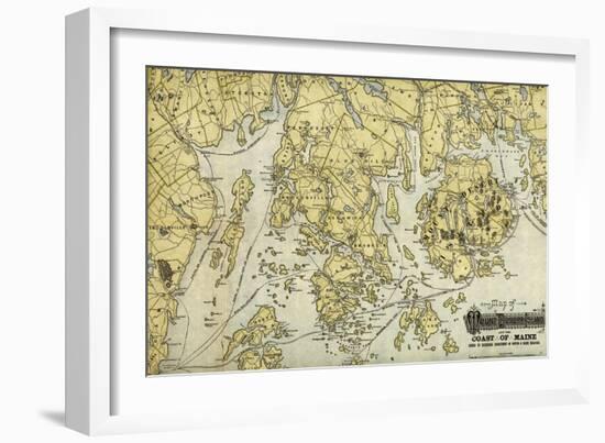 Mount Desert Island and Coast of Maine - Panoramic Map-Lantern Press-Framed Art Print