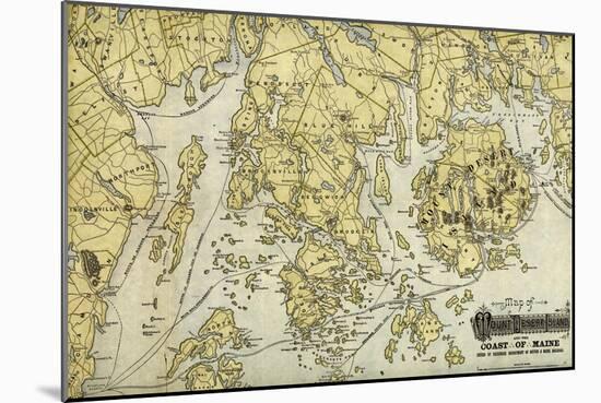 Mount Desert Island and Coast of Maine - Panoramic Map-Lantern Press-Mounted Art Print