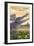 Mount Dora, Florida - Alligator Scene-Lantern Press-Framed Premium Giclee Print