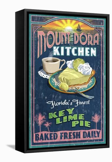 Mount Dora, Florida - Key Lime Pie Sign-Lantern Press-Framed Stretched Canvas