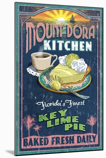 Mount Dora, Florida - Key Lime Pie Sign-Lantern Press-Mounted Art Print