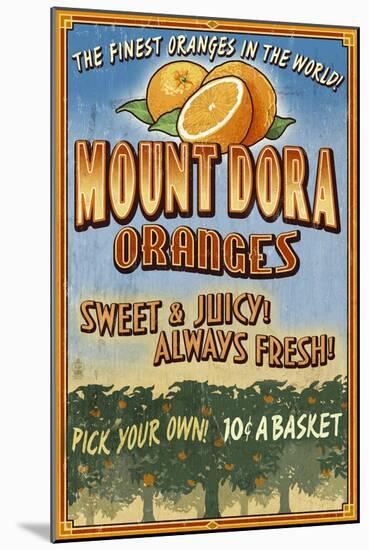 Mount Dora, Florida - Orange Orchard Sign-Lantern Press-Mounted Art Print