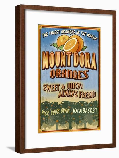 Mount Dora, Florida - Orange Orchard Sign-Lantern Press-Framed Art Print