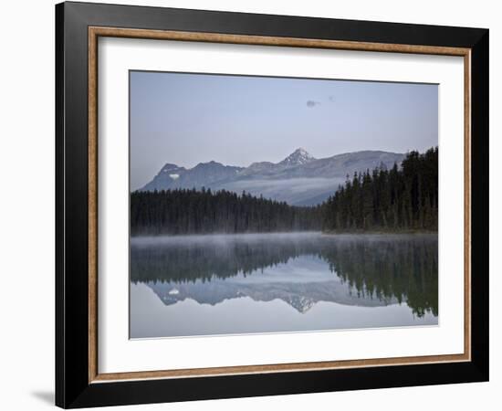 Mount Edith Cavell in Leach Lake, Jasper Nat'l Park, UNESCO World Heritage Site, Alberta, Canada-James Hager-Framed Photographic Print