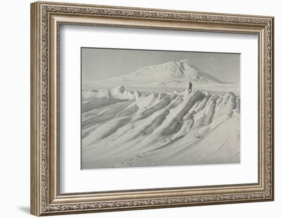 'Mount Erebus Over a Water-Worn Iceberg', October 1911, (1913)-Herbert Ponting-Framed Photographic Print