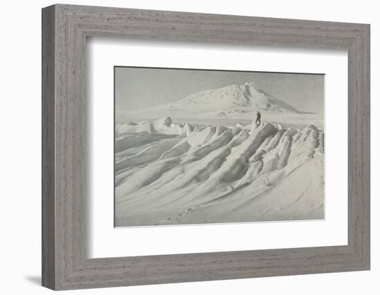 'Mount Erebus Over a Water-Worn Iceberg', October 1911, (1913)-Herbert Ponting-Framed Photographic Print