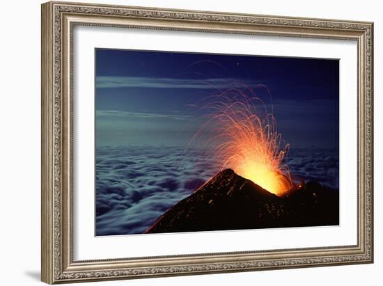Mount Etna Volcano Erupting-Dr. Juerg Alean-Framed Photographic Print