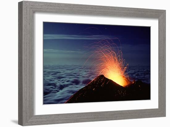 Mount Etna Volcano Erupting-Dr. Juerg Alean-Framed Photographic Print