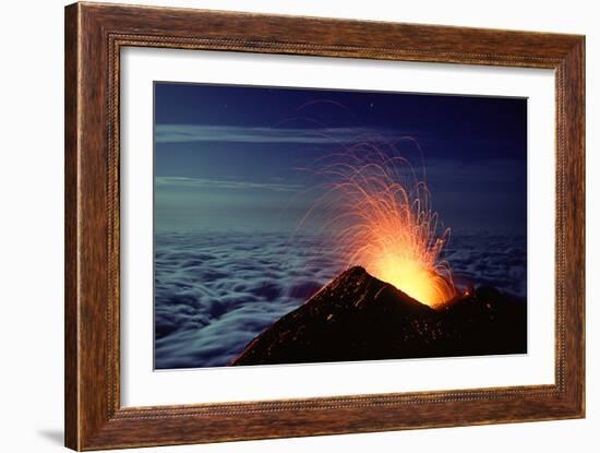 Mount Etna Volcano Erupting-Dr. Juerg Alean-Framed Photographic Print