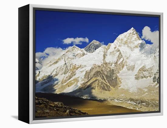 Mount Everest and Nuptse from Kala Patthar, Sagarmatha Natl Park, UNESCO World Heritage Site, Nepal-Jochen Schlenker-Framed Premier Image Canvas