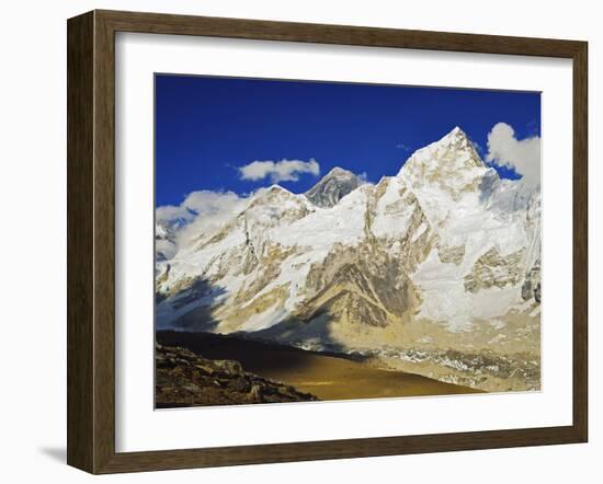 Mount Everest and Nuptse from Kala Patthar, Sagarmatha Natl Park, UNESCO World Heritage Site, Nepal-Jochen Schlenker-Framed Photographic Print