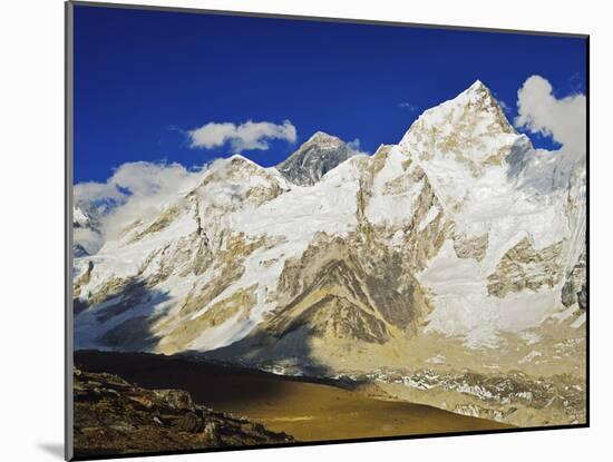 Mount Everest and Nuptse from Kala Patthar, Sagarmatha Natl Park, UNESCO World Heritage Site, Nepal-Jochen Schlenker-Mounted Photographic Print