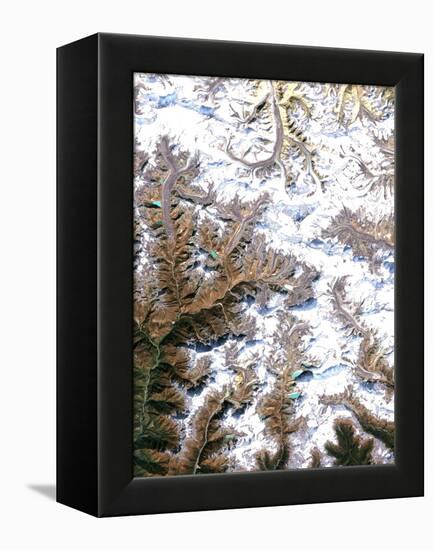 Mount Everest, Satellite Image-PLANETOBSERVER-Framed Premier Image Canvas